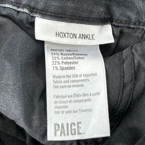 PAIGE Hoxton Ankle Black Distressed Skinny Jeans Sz 26 - Picture 7 of 9